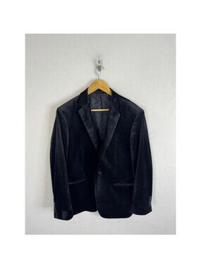 GUESS Los Angeles Mens Slim Fit Black Velvet Blazer Jacket Size 42 M64N31K54M0